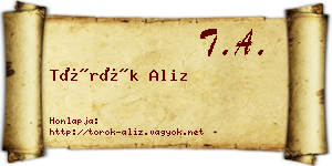 Török Aliz névjegykártya